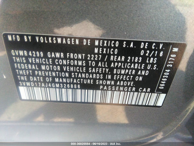 3VWD17AJ4GM326886 Volkswagen Jetta Sedan 1.8t Sport