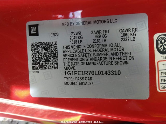 Chevrolet Camaro 1ss 2020 1G1FE1R76L0143310 Image 9