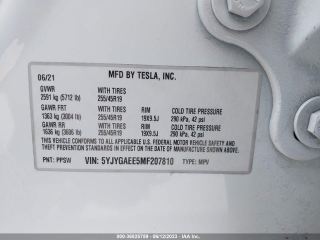 5YJYGAEE5MF207810 Tesla Model Y Long Range