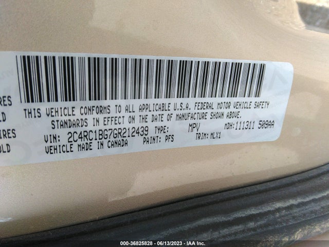 2C4RC1BG7GR212439 Chrysler Town & Country Touring