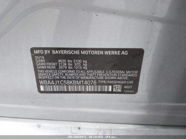 WBA4J1C58KBM14076 BMW 4 Series 430i
