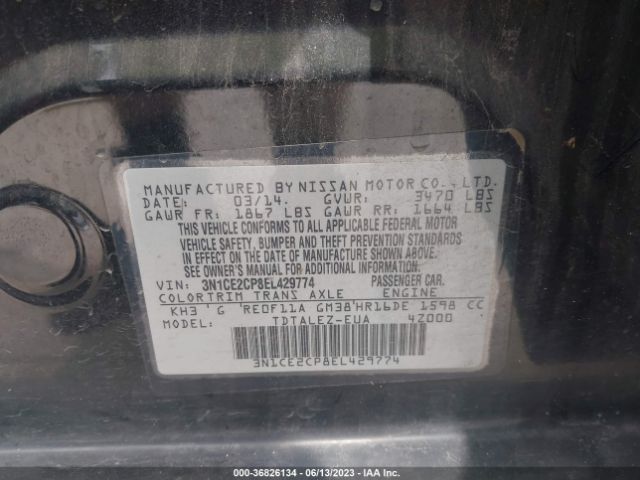 3N1CE2CP8EL429774 Nissan Versa Note Sv