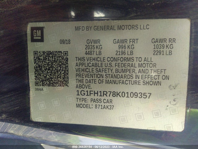Chevrolet CAMARO 2SS 2019 1G1FH1R78K0109357 Image 15