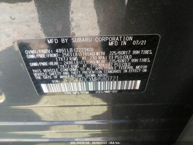 JF2SKADCXMH580721 Subaru Forester