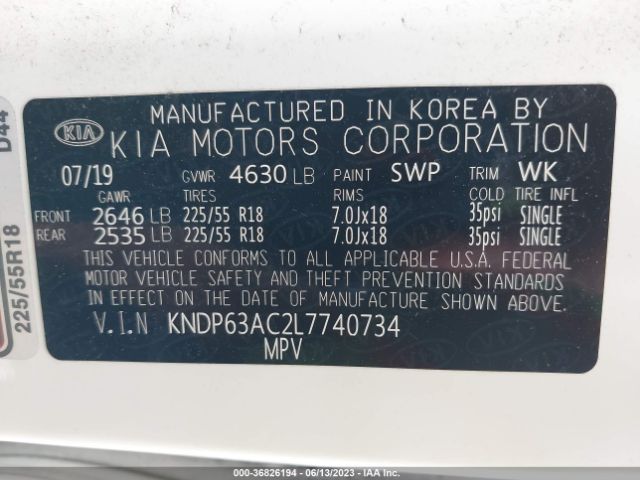 KNDP63AC2L7740734 KIA SPORTAGE S