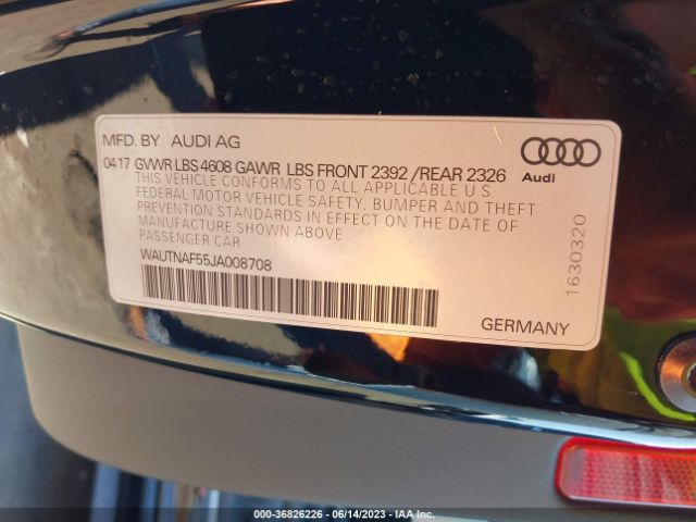 WAUTNAF55JA008708 Audi A5 Coupe Premium Plus