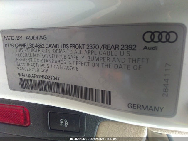 WAUGNAF41HN027347 Audi A4 PREMIUM
