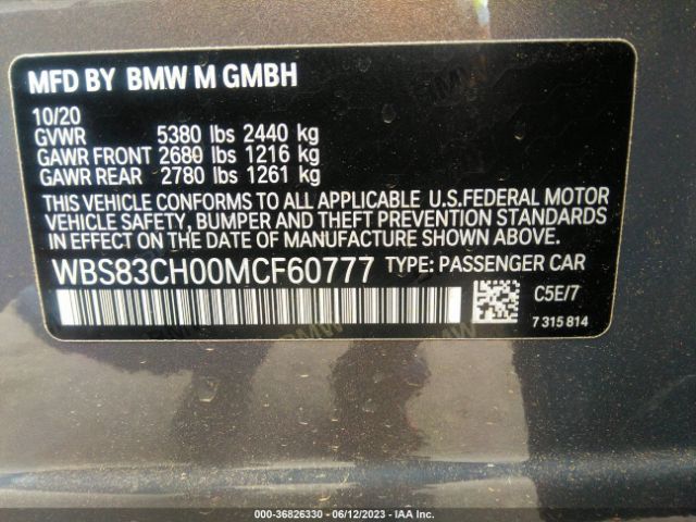 WBS83CH00MCF60777 BMW M5