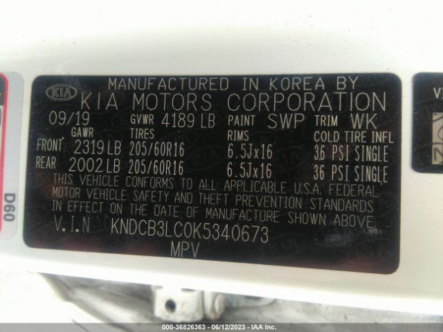 KNDCB3LC0K5340673 KIA NIRO LX