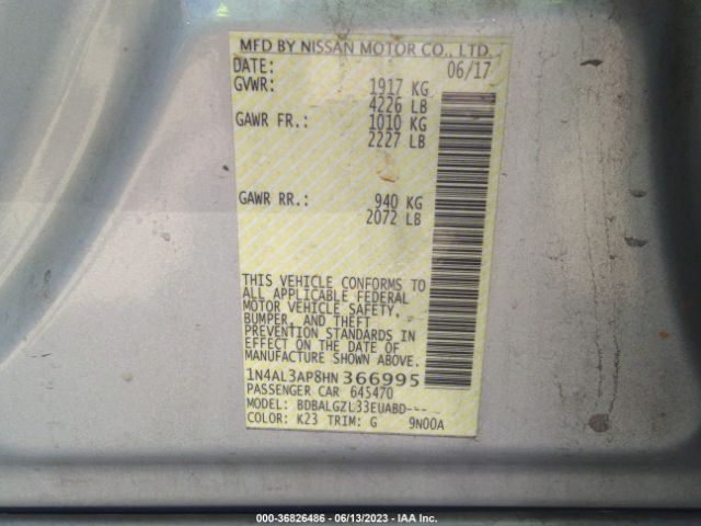 1N4AL3AP8HN366995 Nissan Altima 2.5 S