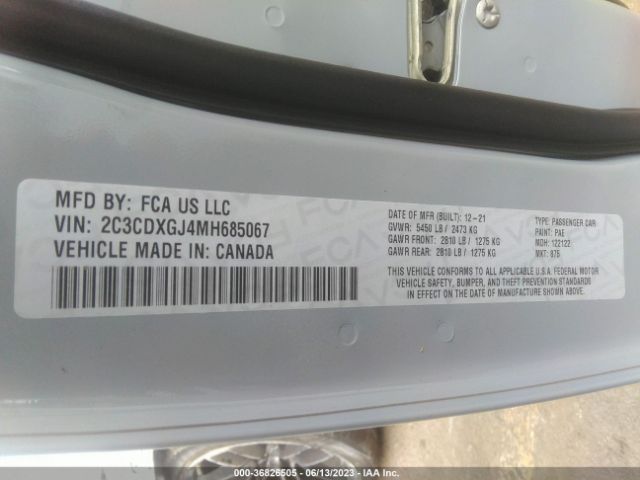 2C3CDXGJ4MH685067 Dodge Charger Scat Pack Widebody