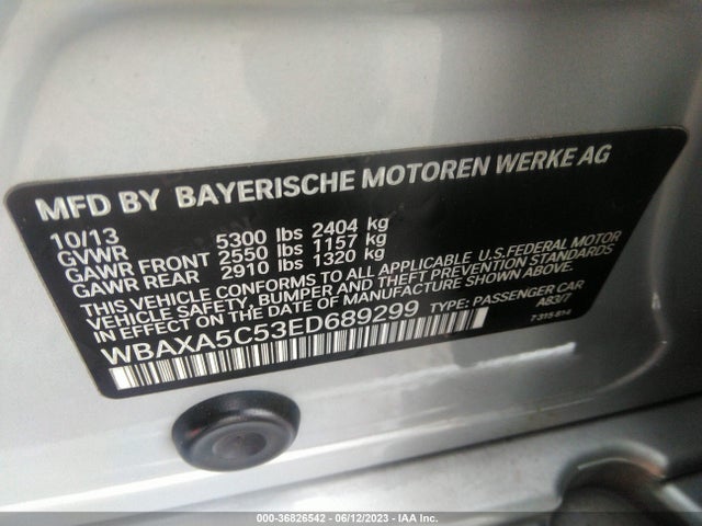 BMW 5 Series 535d 2014 WBAXA5C53ED689299 Image 9