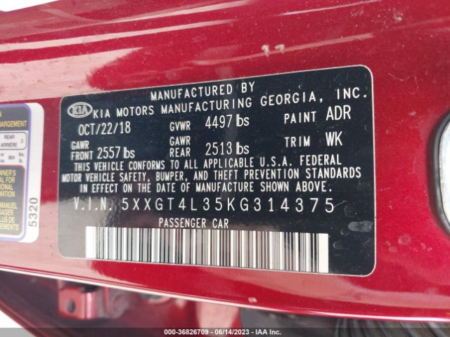 5XXGT4L35KG314375 KIA Optima S