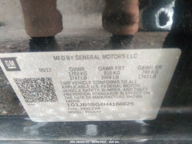 Chevrolet SONIC LS 2017 1G1JB5SG8H4166625 Image 9