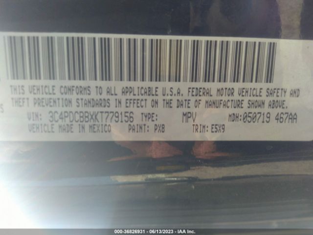 3C4PDCBBXKT779156 Dodge JOURNEY SE