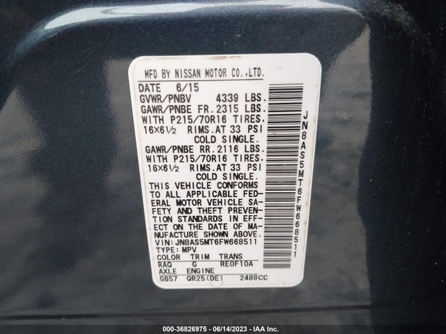 Nissan Rogue Select S 2015 JN8AS5MT6FW668511 Image 9