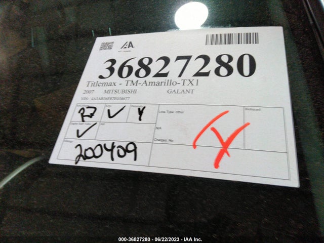 2007 MITSUBISHI GALANT ES/SE VIN: 4A3AB36F87E038677