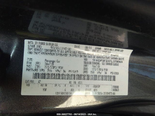 1FADP3F2XFL378069 Ford FOCUS SE