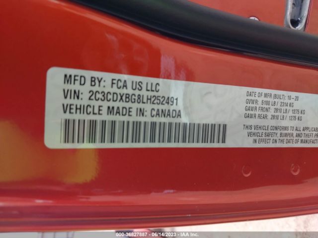 2C3CDXBG8LH252491 Dodge Charger Sxt