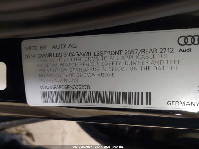 WAUGFAFC6FN005278 Audi A6 2.0t Premium Plus