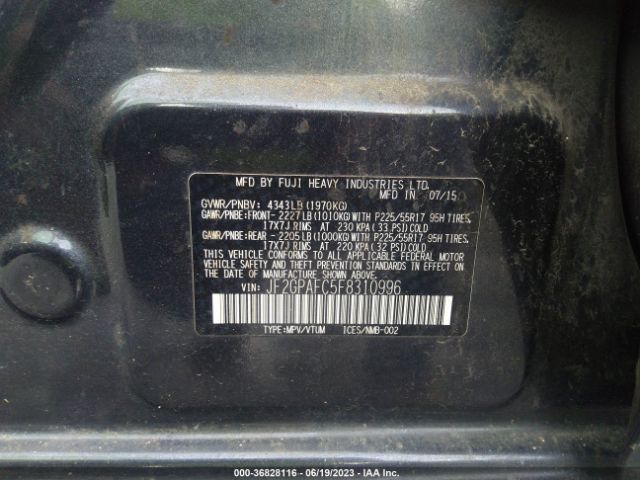 JF2GPAFC5F8310996 Subaru Xv Crosstrek Premium