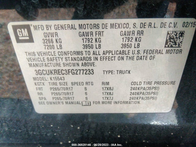 Chevrolet Silverado 1500 Lt 2015 3GCUKREC3FG277233 Image 15