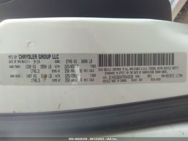 2C4RDGBGXFR542638 Dodge Grand Caravan Se