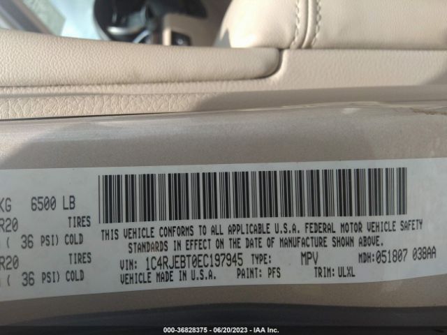 1C4RJEBT0EC197945 Jeep Grand Cherokee Limited