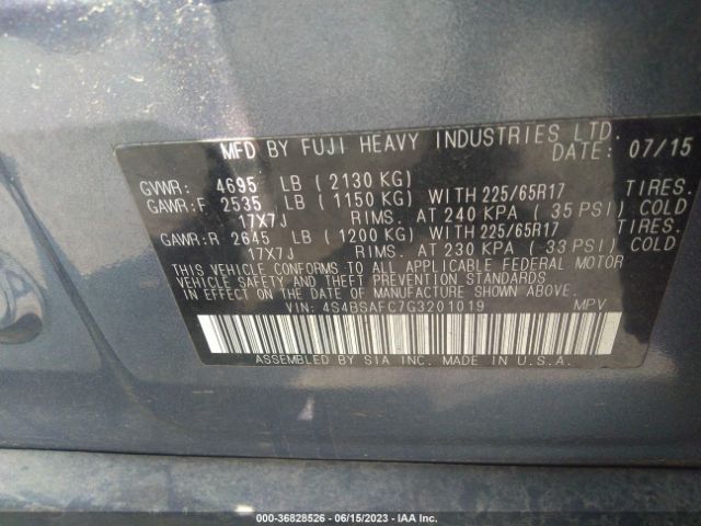 4S4BSAFC7G3201019 Subaru Outback 2.5i Premium
