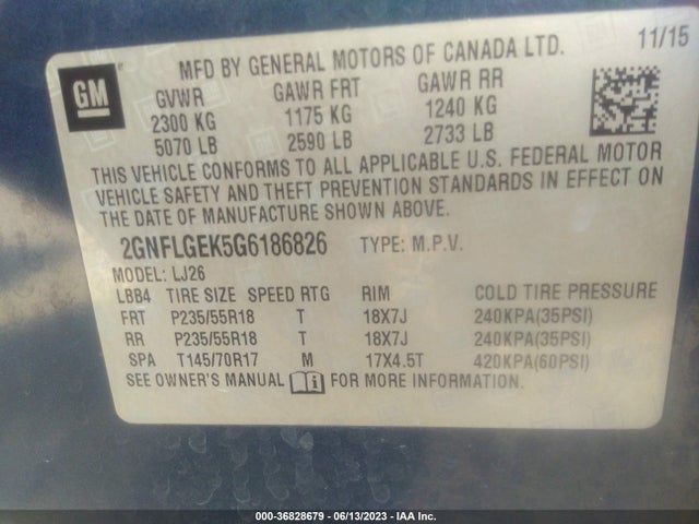 Chevrolet Equinox Ltz 2016 2GNFLGEK5G6186826 Image 16