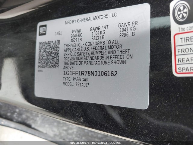Chevrolet Camaro 1ss 2022 1G1FF1R78N0106162 Image 15