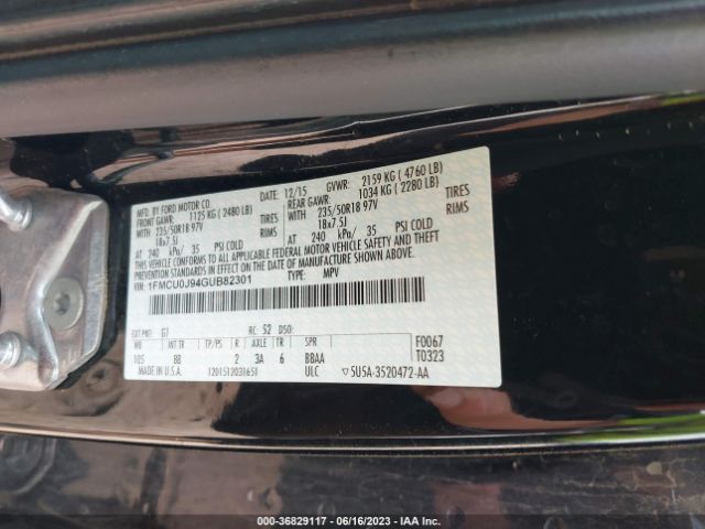 1FMCU0J94GUB82301 Ford Escape Titanium