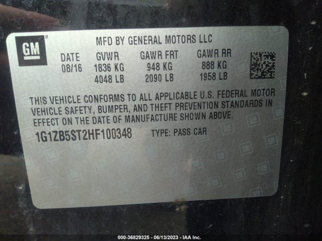 Chevrolet MALIBU LS 2017 1G1ZB5ST2HF100348 Image 9