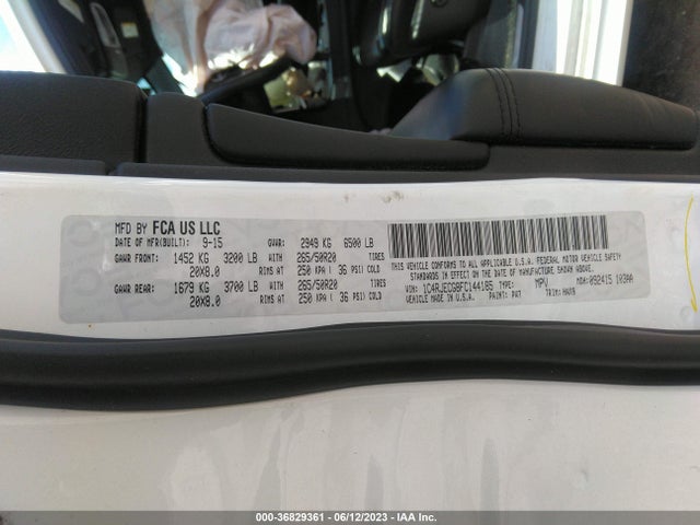 2015 JEEP GRAND CHEROKEE HIGH ALTITUDE VIN: 1C4RJECG8FC144185