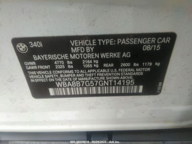 WBA8B7G57GNT14195 BMW 3 Series 340i Xdrive