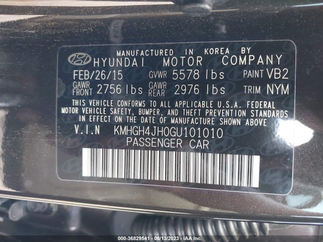 2016 Hyundai Equus, VIN: KMHGH4JH0GU101010