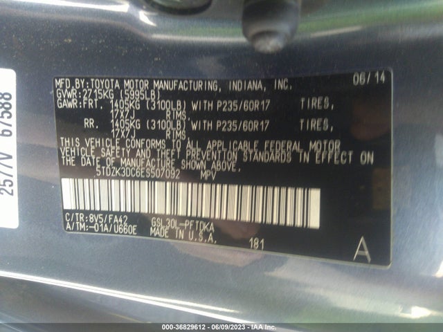 Toyota Sienna L 2014 5TDZK3DC6ES507092 Image 15