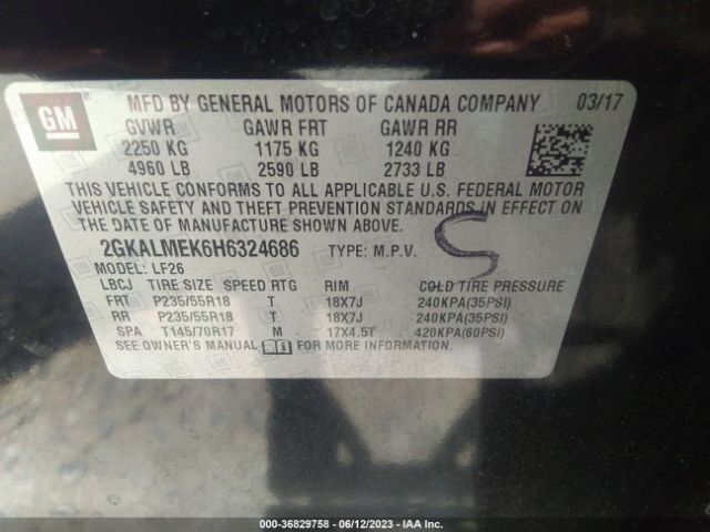 2GKALMEK6H6324686 GMC Terrain Sle