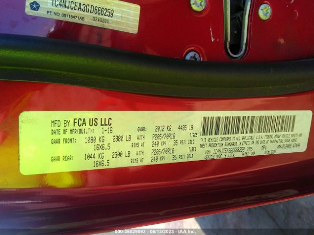 1C4NJCEA3GD666259 Jeep Compass Latitude