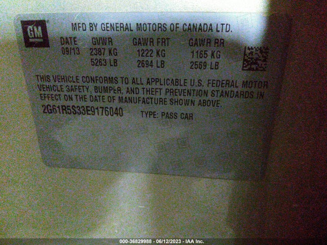 2G61R5S33E9176040 Cadillac Xts Premium