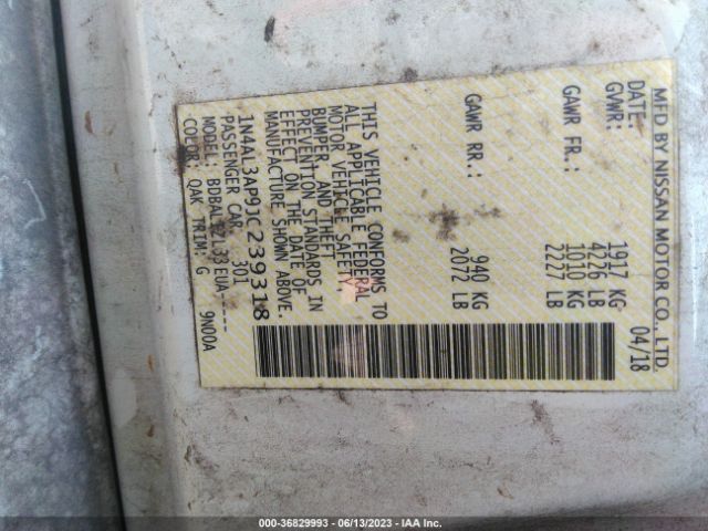 1N4AL3AP9JC239318 Nissan Altima 2.5 Sv