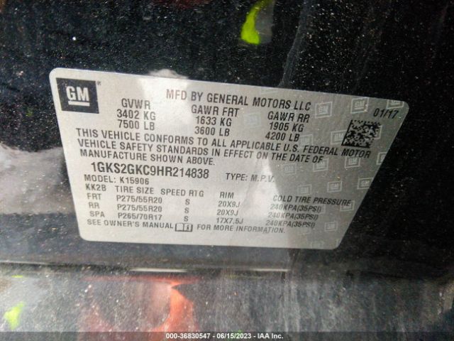 1GKS2GKC9HR214838 GMC Yukon Xl Slt