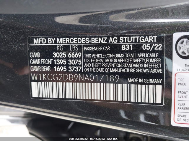 2022 Mercedes-Benz EQS, VIN: W1KCG2DB9NA017189