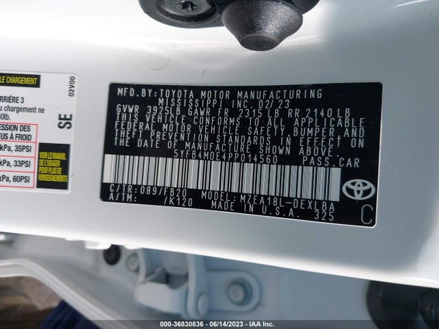 Toyota COROLLA LE 2023 5YFB4MDE4PP014560 Image 9