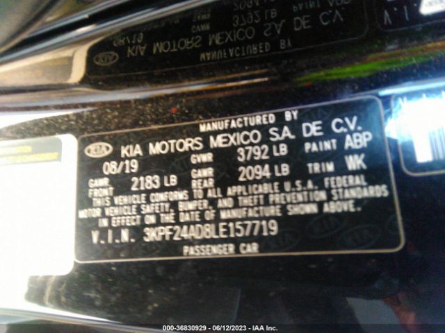 3KPF24AD8LE157719 KIA Forte Lxs