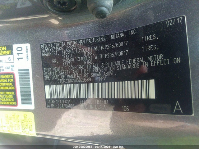 Toyota SIENNA LE 2017 5TDKZ3DC1HS829589 Image 16