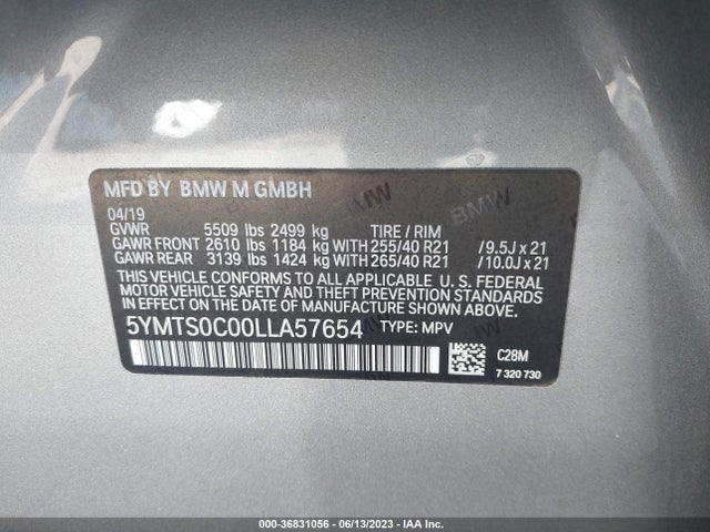 5YMTS0C00LLA57654 BMW X3 M