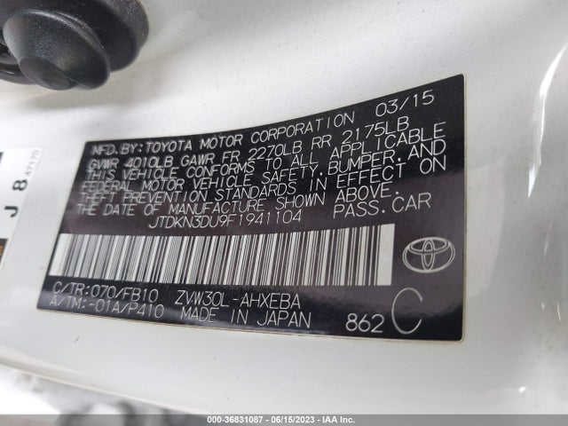 Toyota Prius Four 2015 JTDKN3DU9F1941104 Image 15