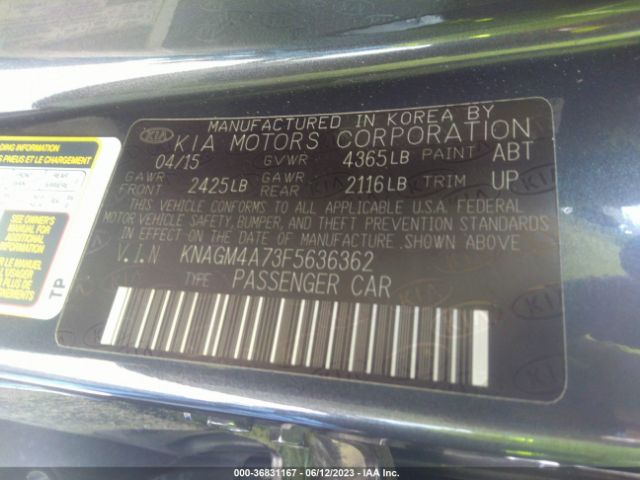 KNAGM4A73F5636362 KIA Optima Lx