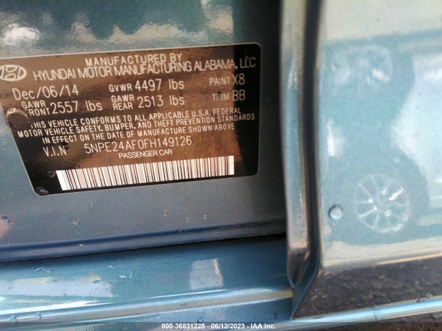 Hyundai Sonata 2.4l Se 2015 5NPE24AF0FH149126 Image 16